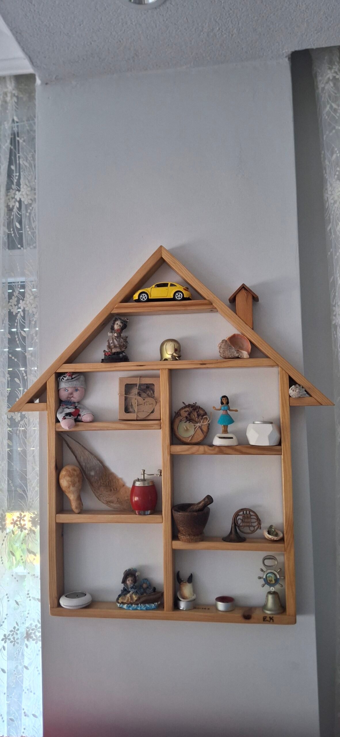 Ahşap Dekoratif Duvar rafı bibloluk - Görsel 4