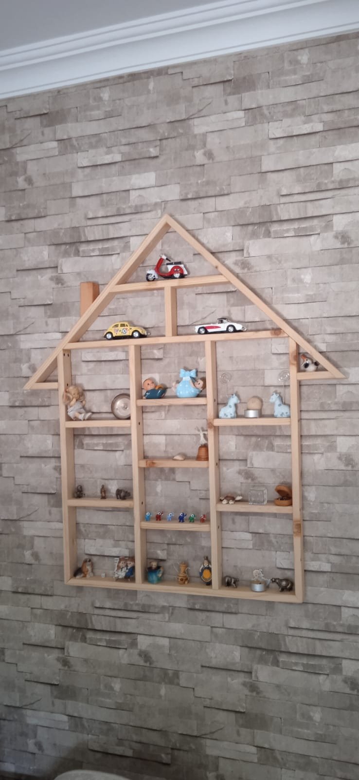 Ahşap Dekoratif Duvar rafı bibloluk - Görsel 7