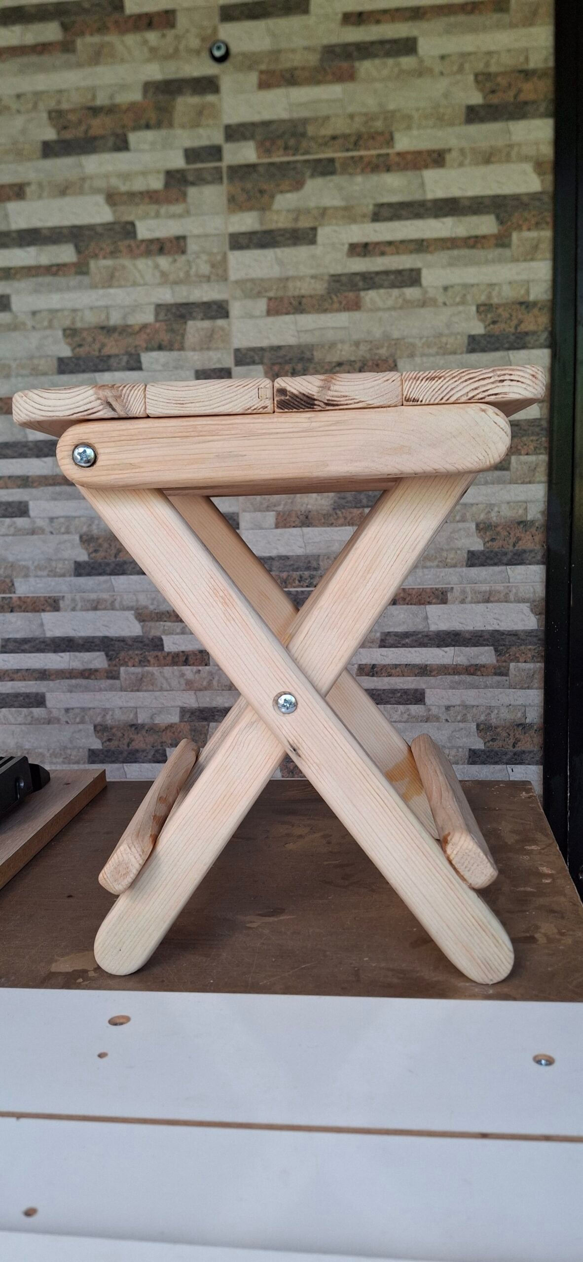 Katlanır ahşap tabure - Görsel 3