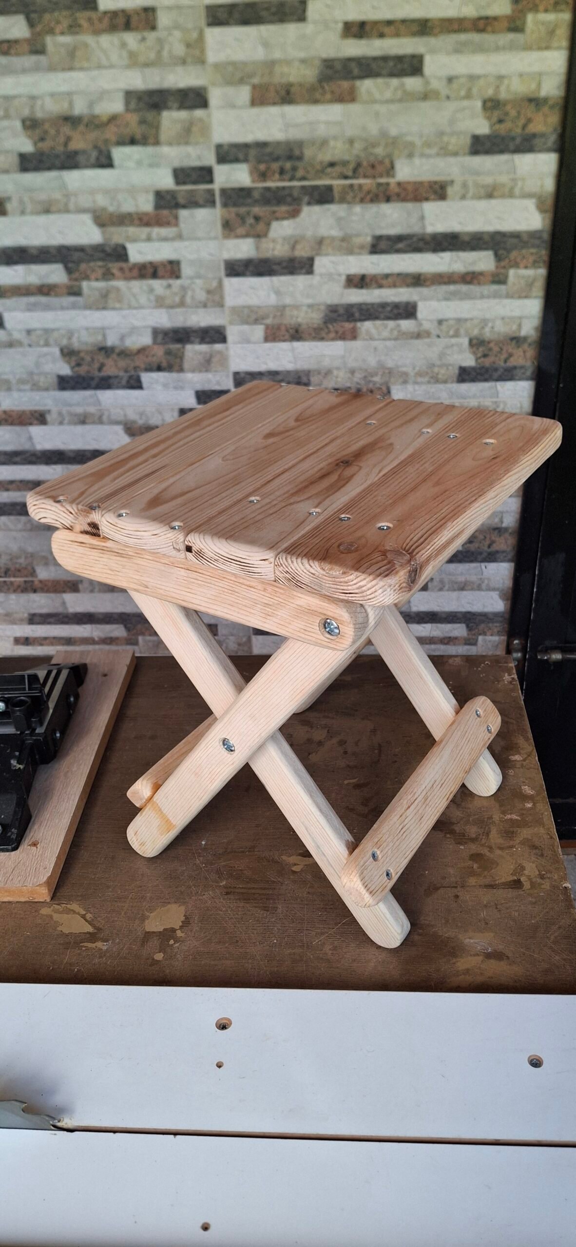 Katlanır ahşap tabure - Görsel 7