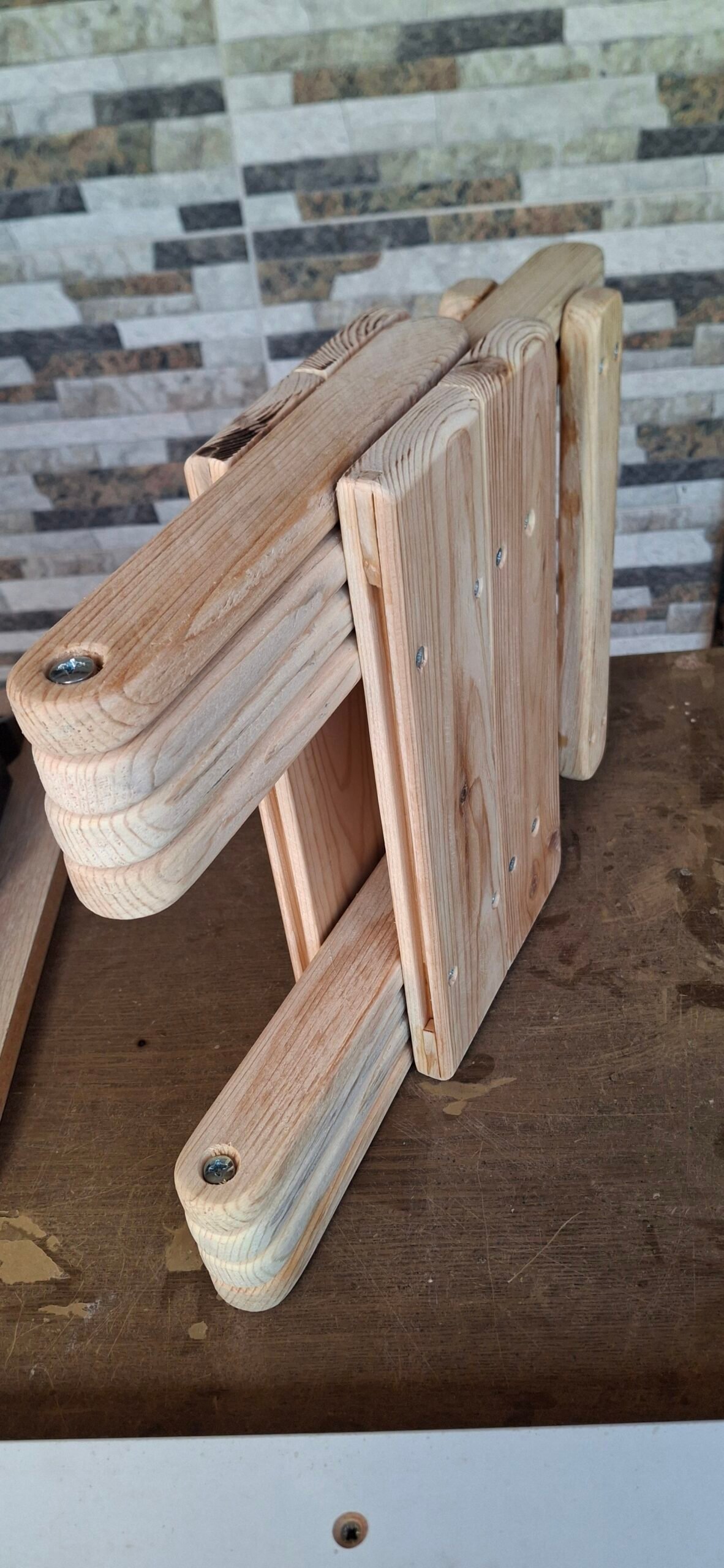 Katlanır ahşap tabure - Görsel 10