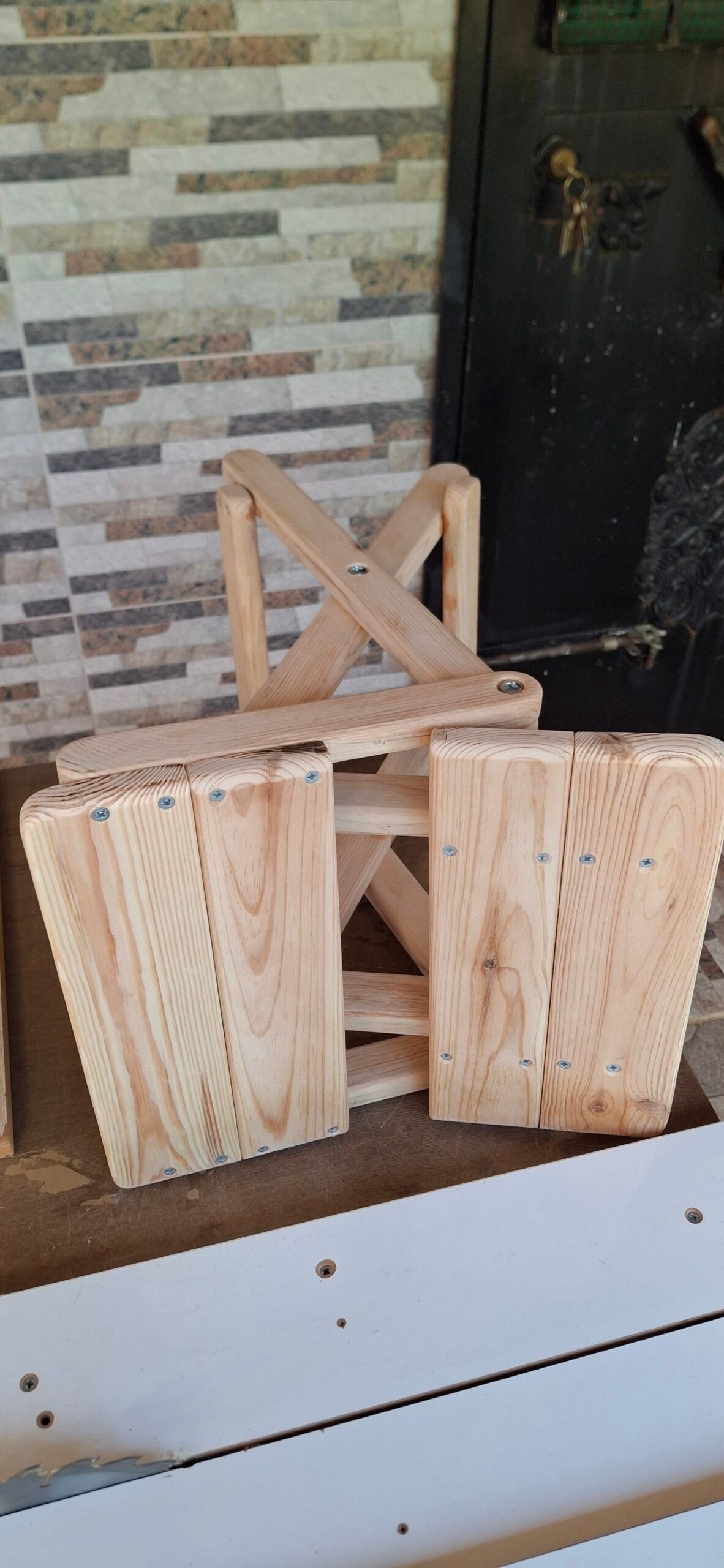 Katlanır ahşap tabure - Görsel 14