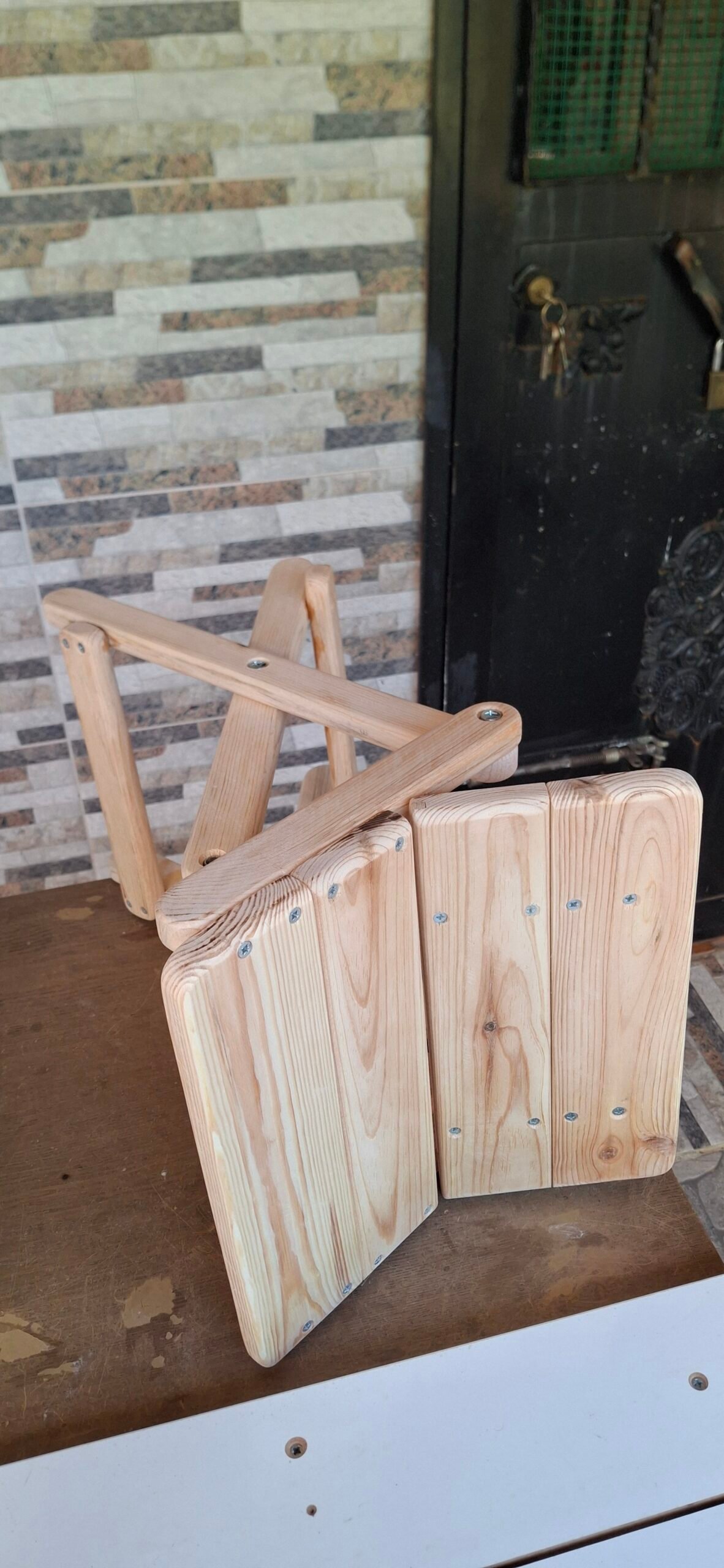 Katlanır ahşap tabure - Görsel 15