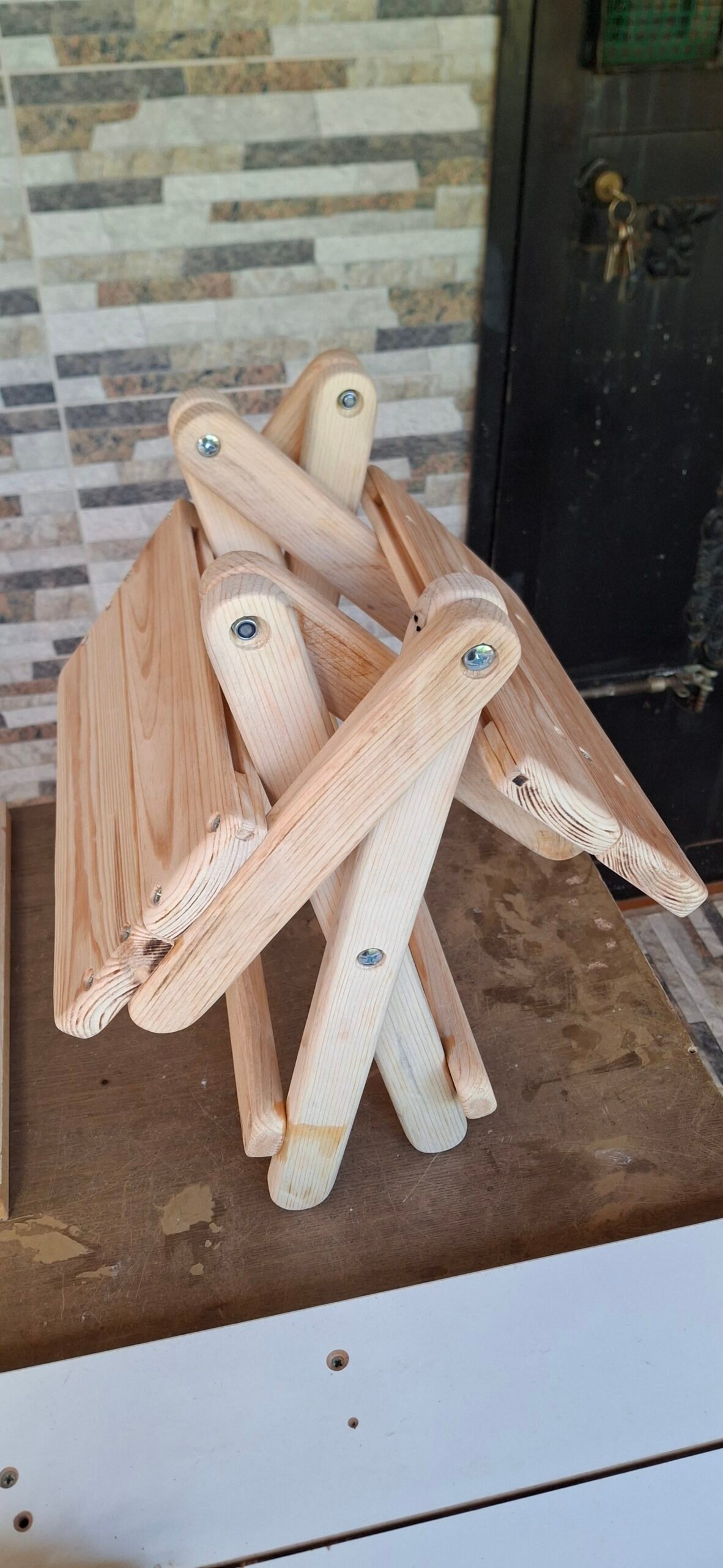 Katlanır ahşap tabure - Görsel 16