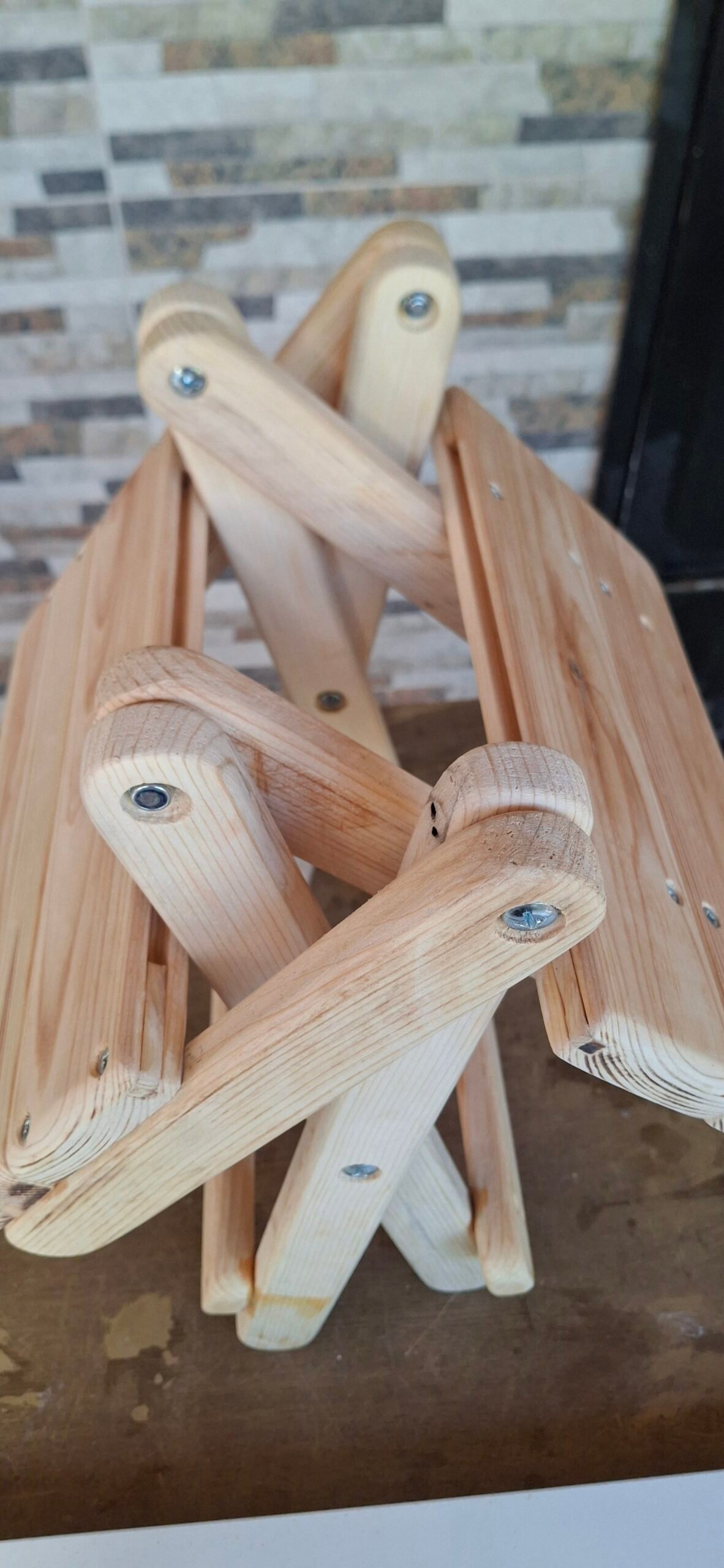 Katlanır ahşap tabure - Görsel 17