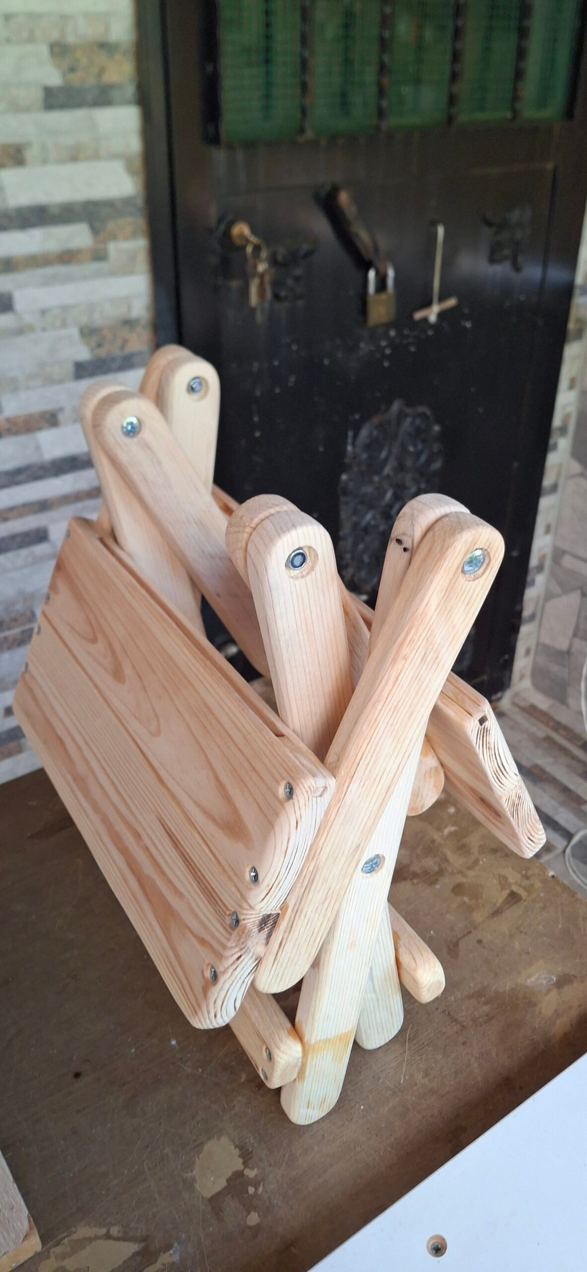 Katlanır ahşap tabure - Görsel 19